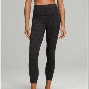 NWOT Lululemon Align High-Rise Pant 25" Leopard Camo Deep Coal Multi Size 12
